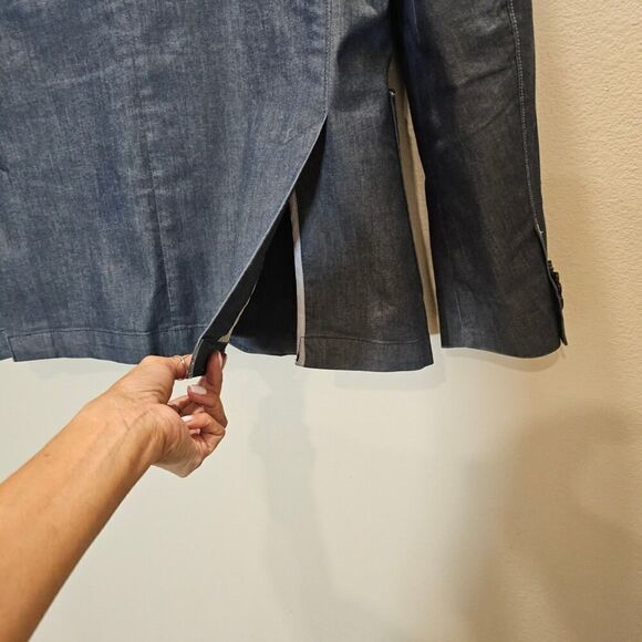 Michael Kors Mens Chambray Two Button Blazer Jacket, Blue, 42 Regular - Picture 11 of 12